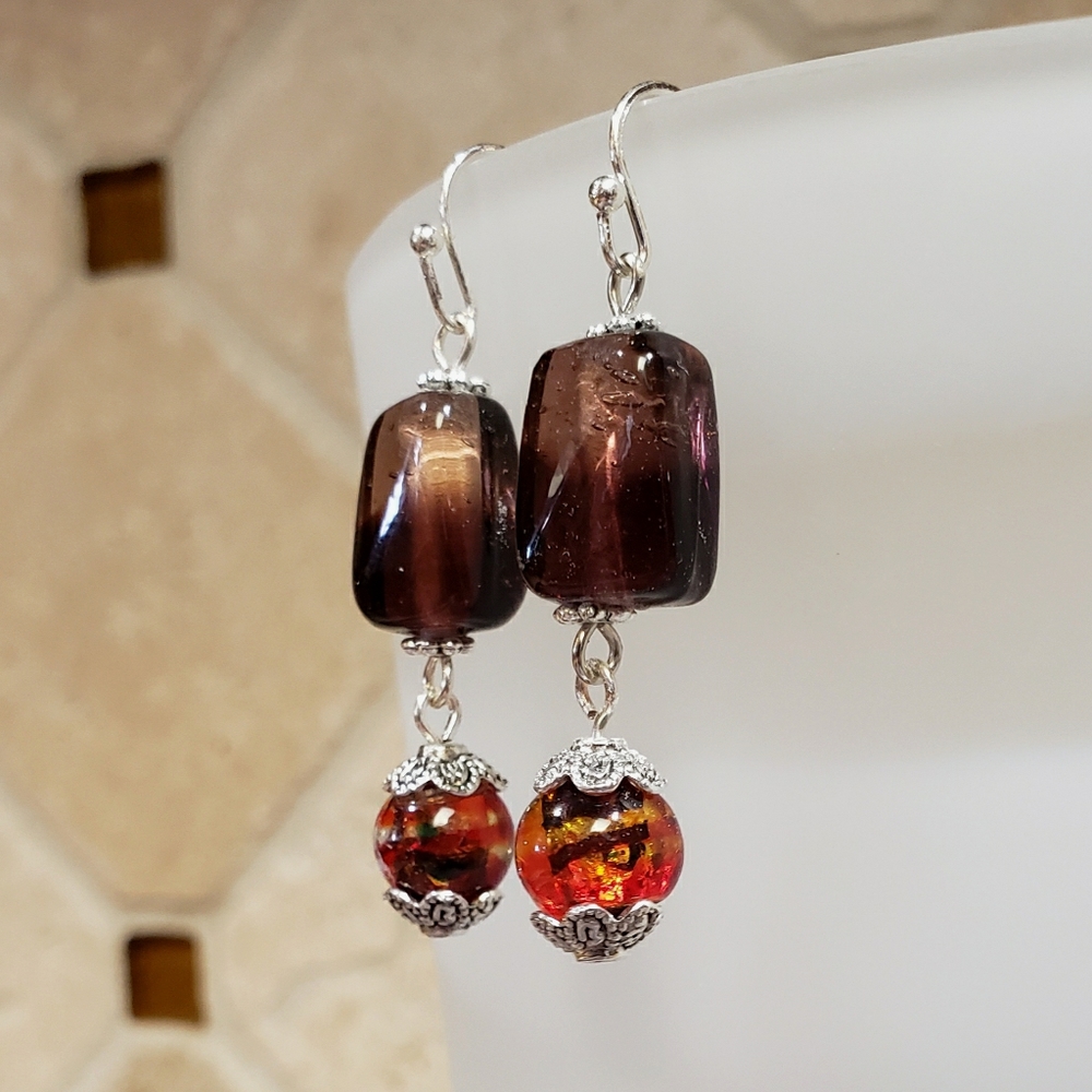 Ombre Sunset Handcrafted Earrings